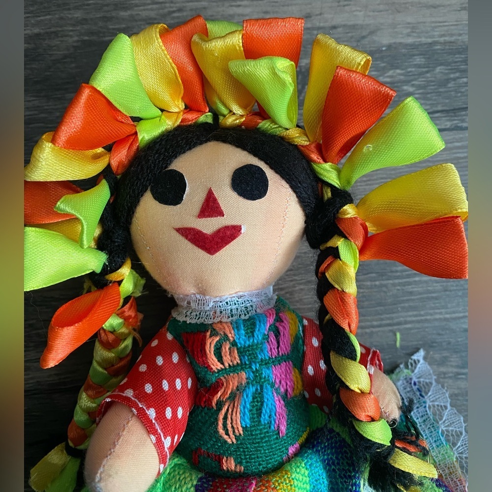 Handmade Multicolor Mexican Doll - Picture 3 of 6